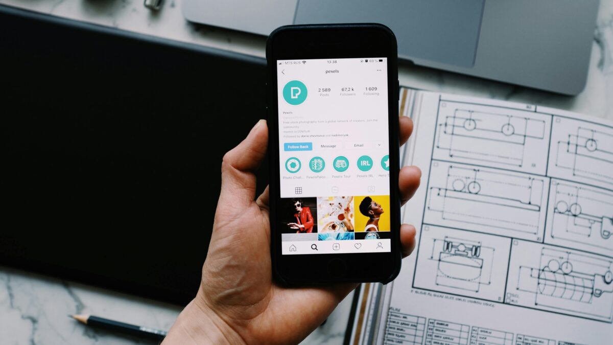 A person viewing a brand on Instagram