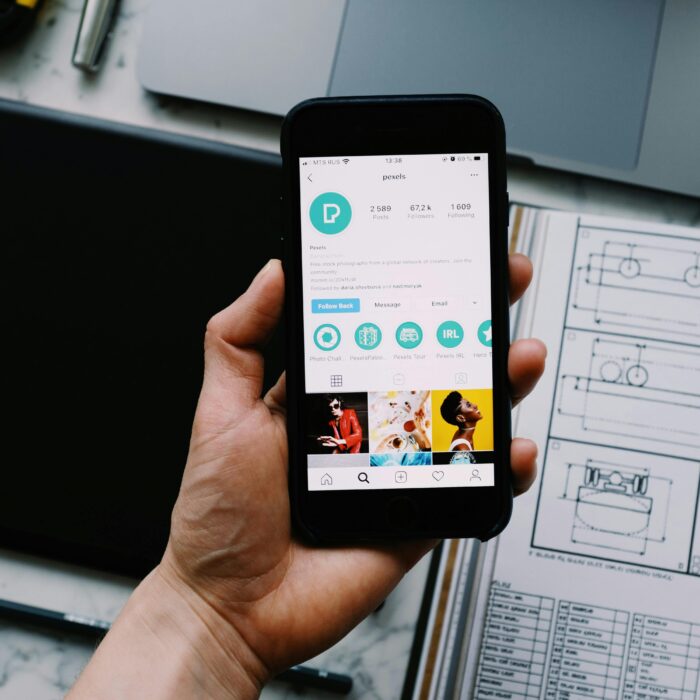 A person viewing a brand on Instagram