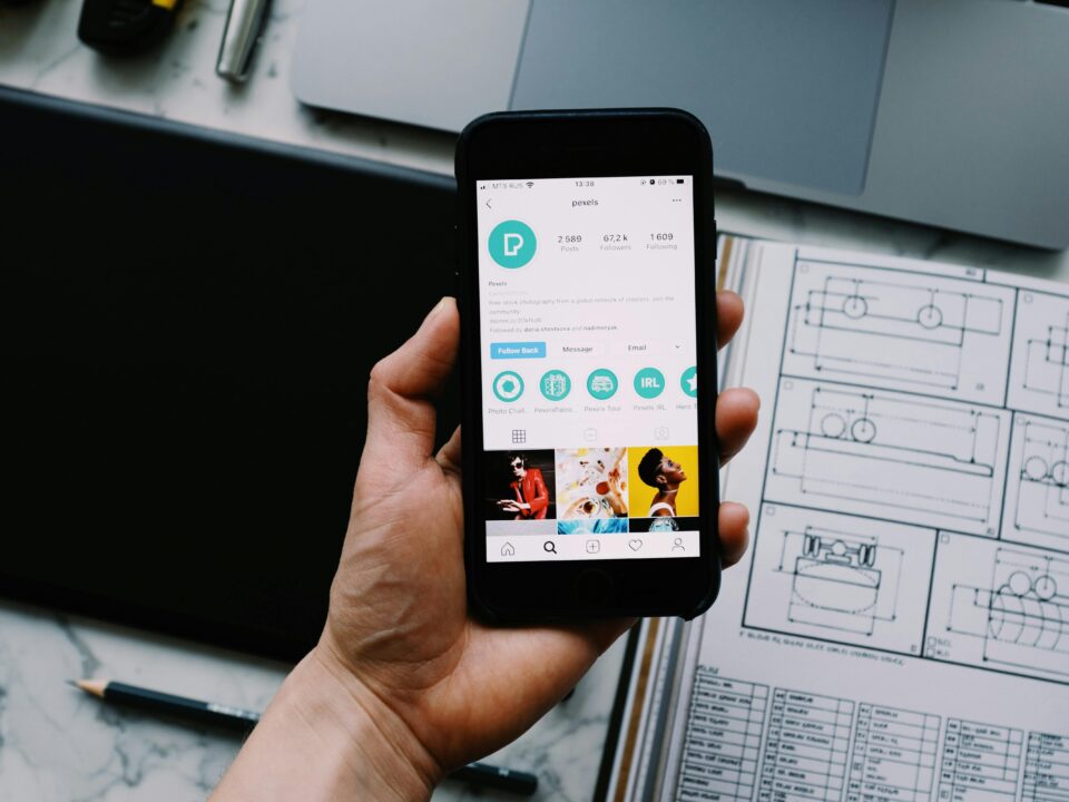 A person viewing a brand on Instagram